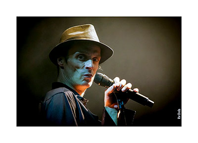 Le chanteur Mano Solo en concert.
