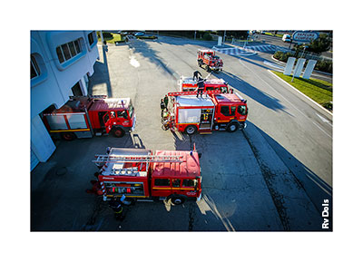 Camions du SDIS.